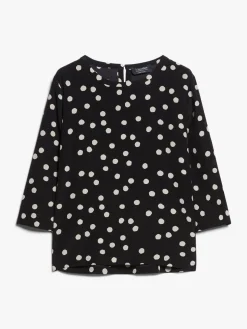 Blusa in crêpe de Chine stampato