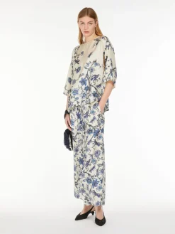 Blusa morbida in seta stampata