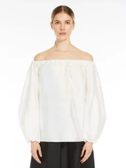 Blusa off-shoulder in seta