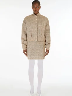 Bomber in maglia di lana gommata