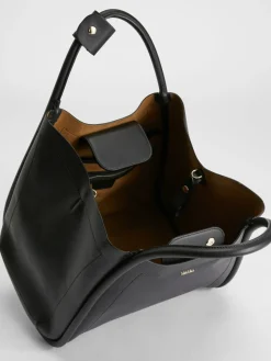 Borsa Marine medium in pelle liscia