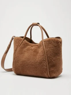 Borsa Marine medium in tessuto Teddy