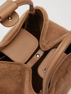 Borsa Marine medium in tessuto Teddy