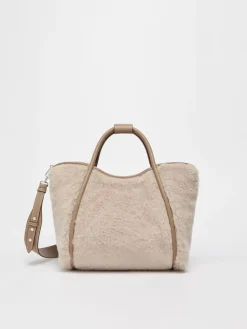 Borsa Marine small in Teddy di alpaca e lana