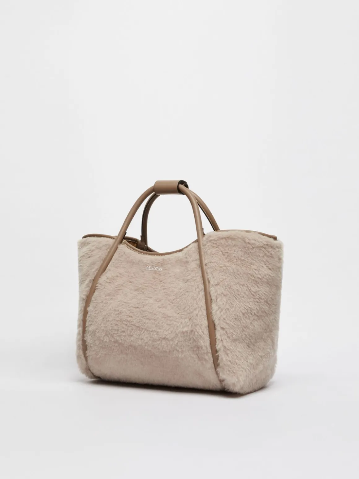 Borsa Marine small in Teddy di alpaca e lana