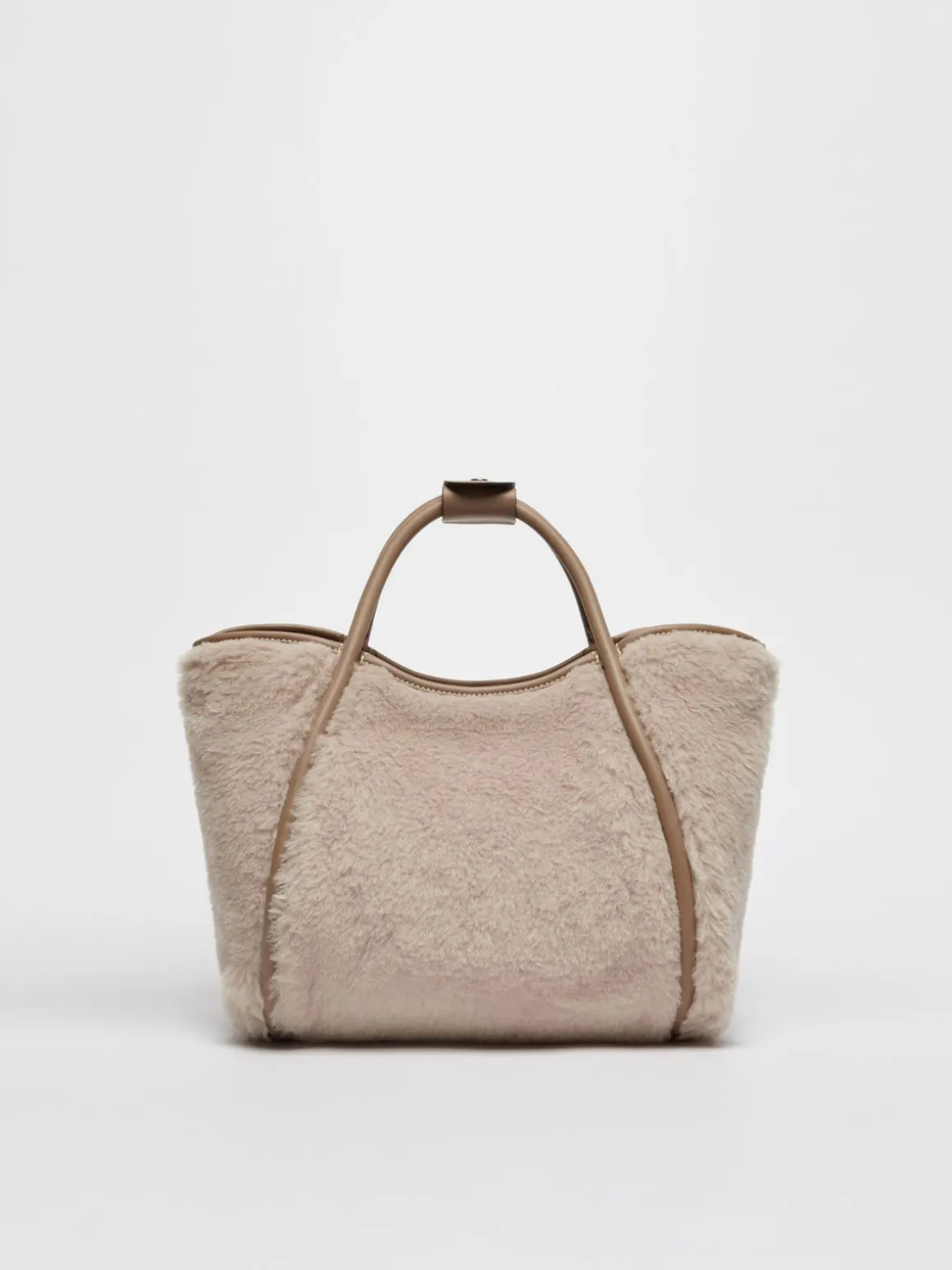 Borsa Marine small in Teddy di alpaca e lana