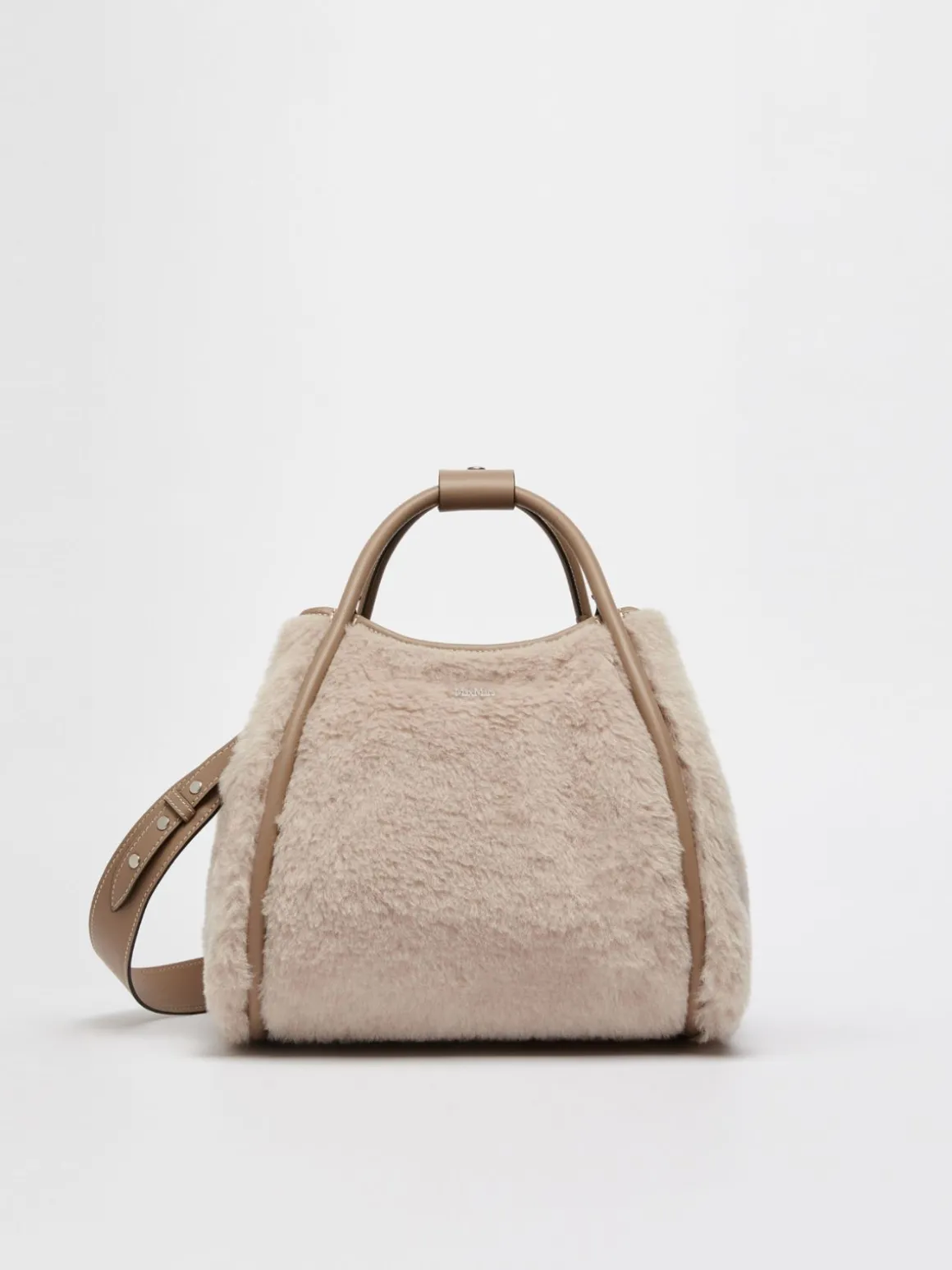 Borsa Marine small in Teddy di alpaca e lana