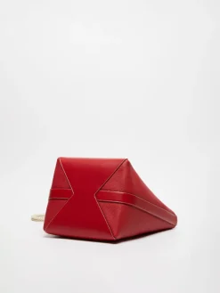 Borsa secchiello in pelle con manico in corda