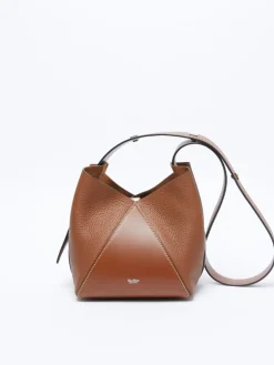 Borsa secchiello piccola in pelle stampa cervo