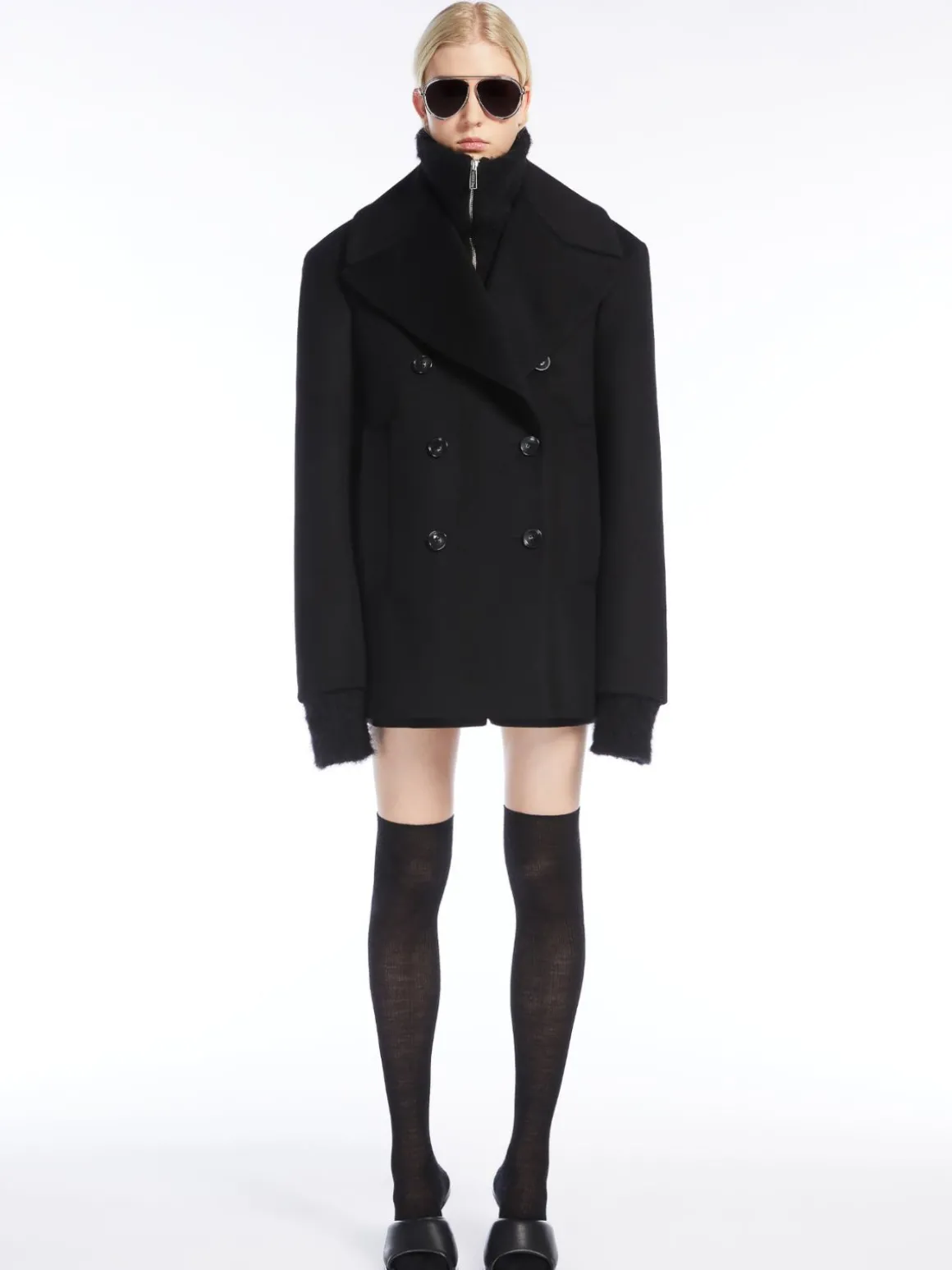 Caban oversize in misto lana