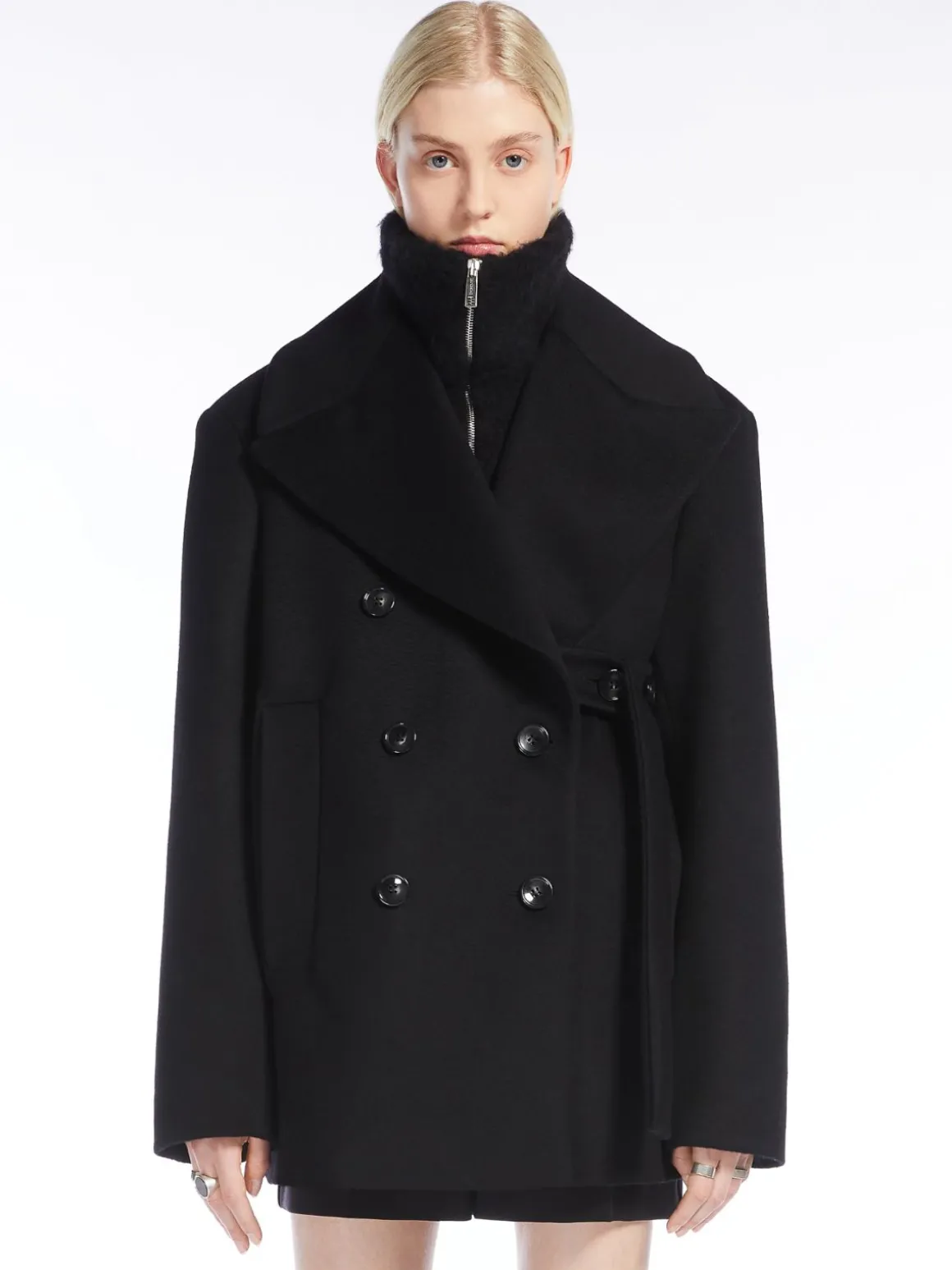 Caban oversize in misto lana