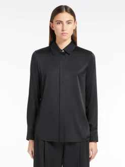 Camicia classica in raso di seta