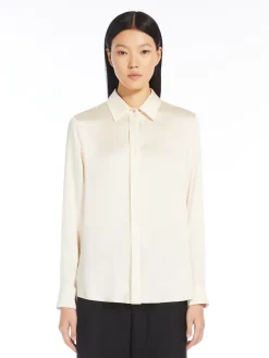 Camicia classica in raso di seta