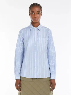 Camicia in popeline di cotone rigato