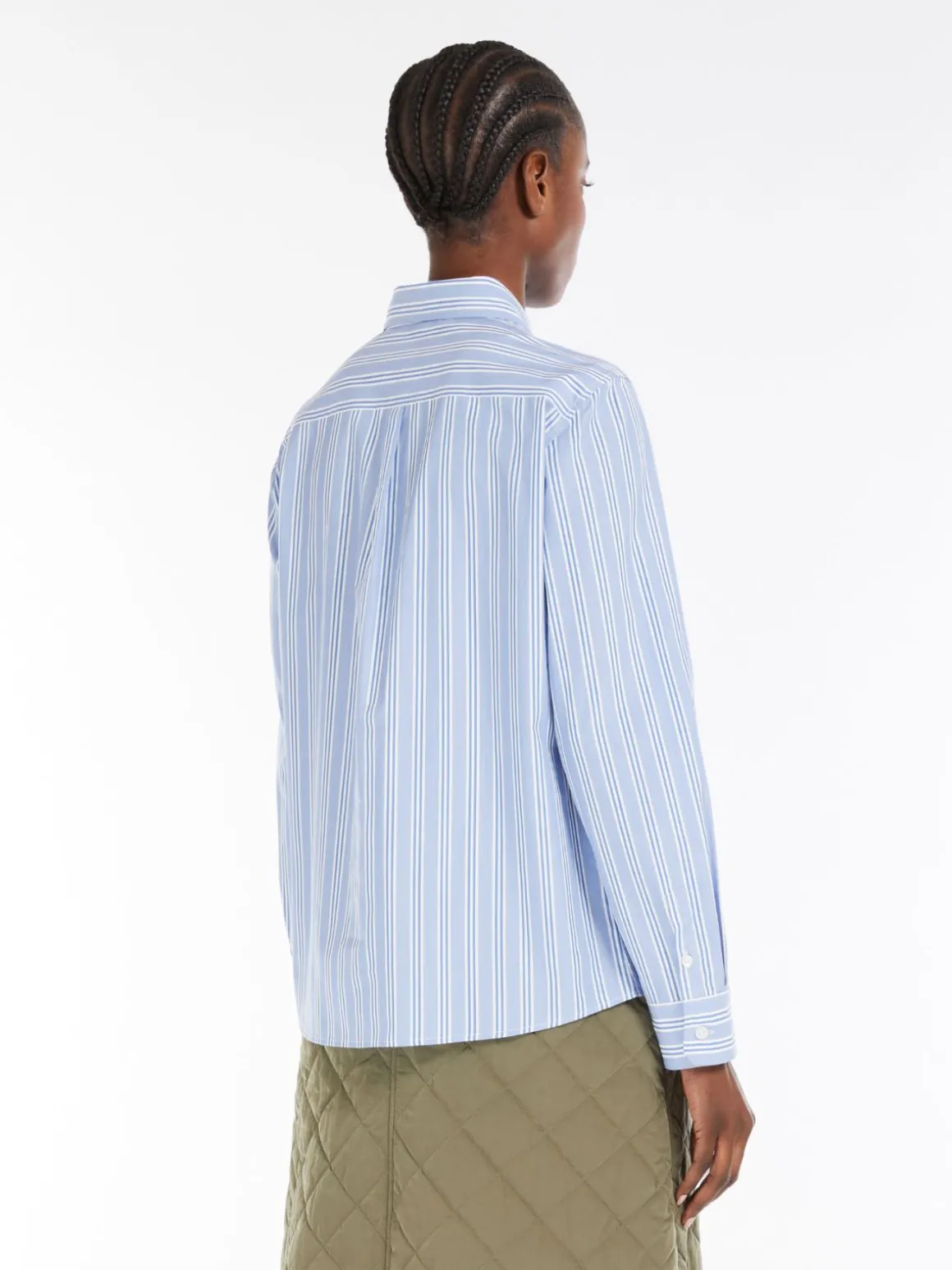 Camicia in popeline di cotone rigato