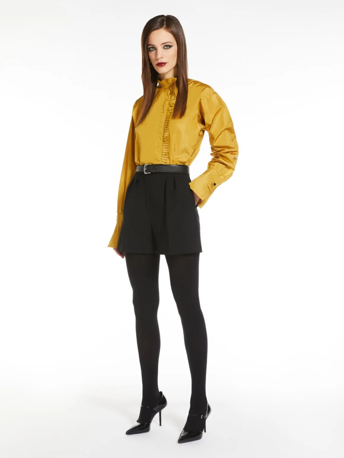 Camicia in taffetà di mista seta
