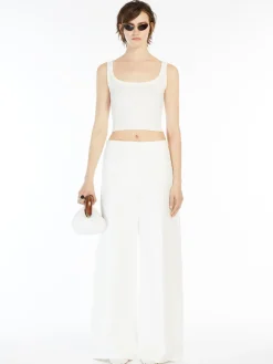 Canotta crop aderente in viscosa stretch