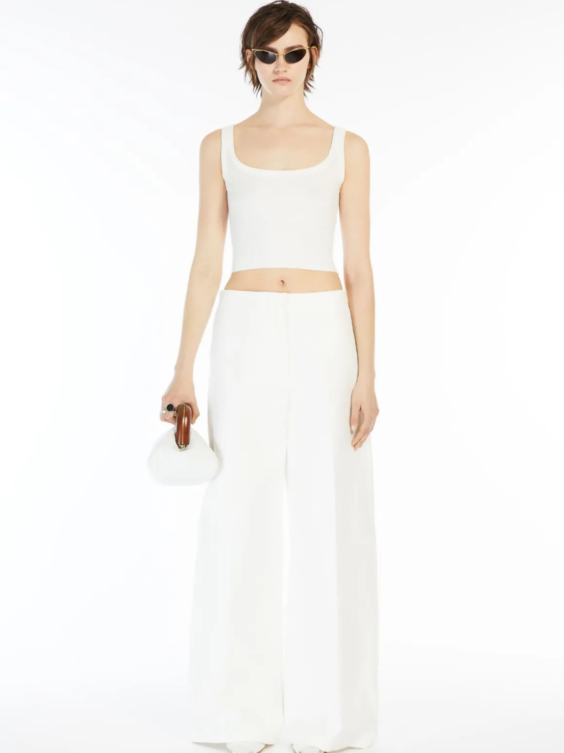 Canotta crop aderente in viscosa stretch