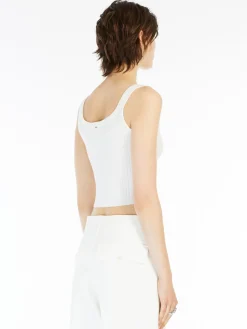 Canotta crop aderente in viscosa stretch
