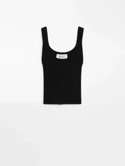 Canotta crop aderente in viscosa stretch