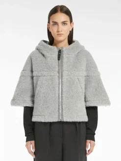 Cappa boxy in tessuto Teddy