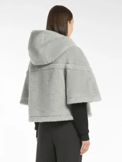 Cappa boxy in tessuto Teddy