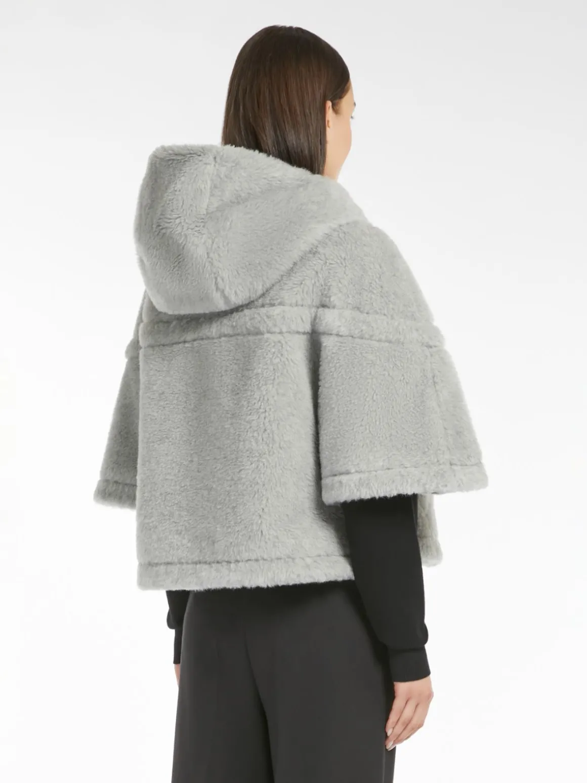 Cappa boxy in tessuto Teddy