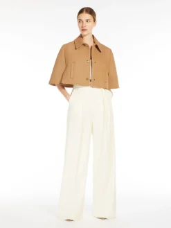 Cappa cropped in lana e cotone