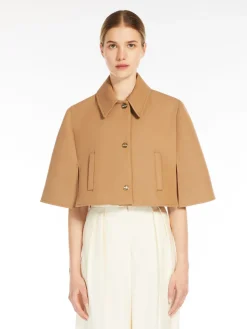 Cappa cropped in lana e cotone