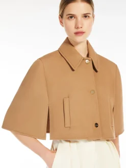 Cappa cropped in lana e cotone