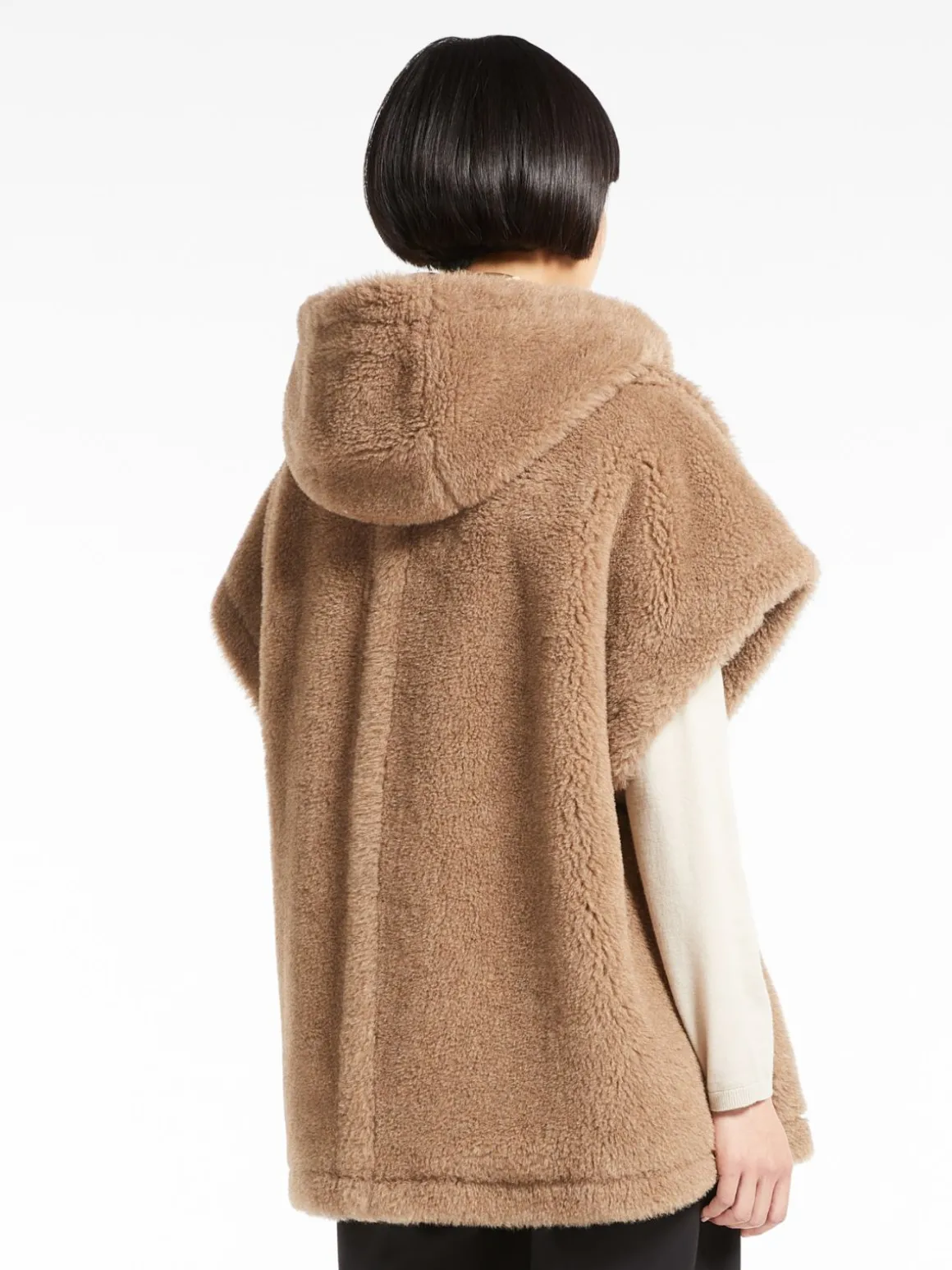 Cappa gilet in tessuto Teddy