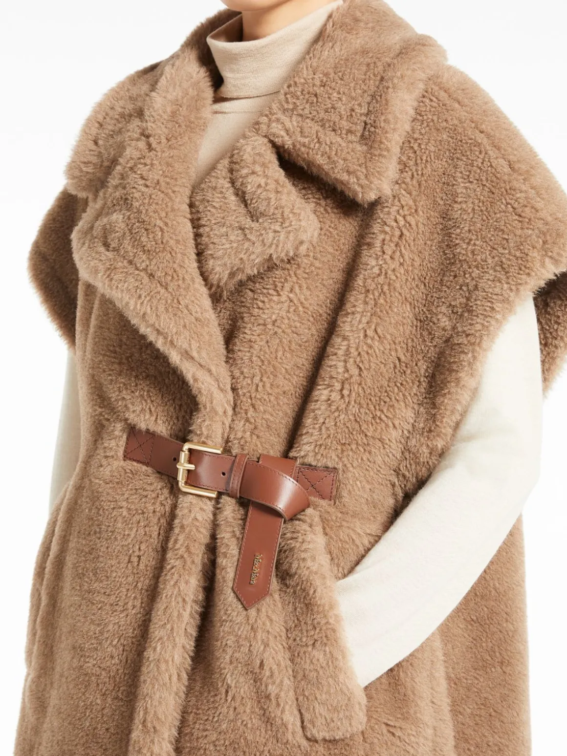 Cappa gilet in tessuto Teddy