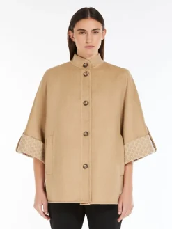 Cappa in lana e cachemire jacquard