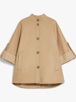 Cappa in lana e cachemire jacquard