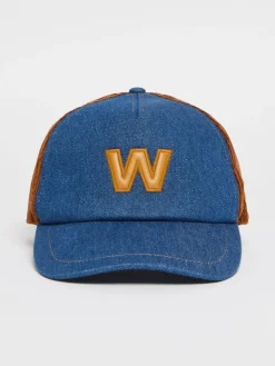 Cappello baseball in velluto e denim