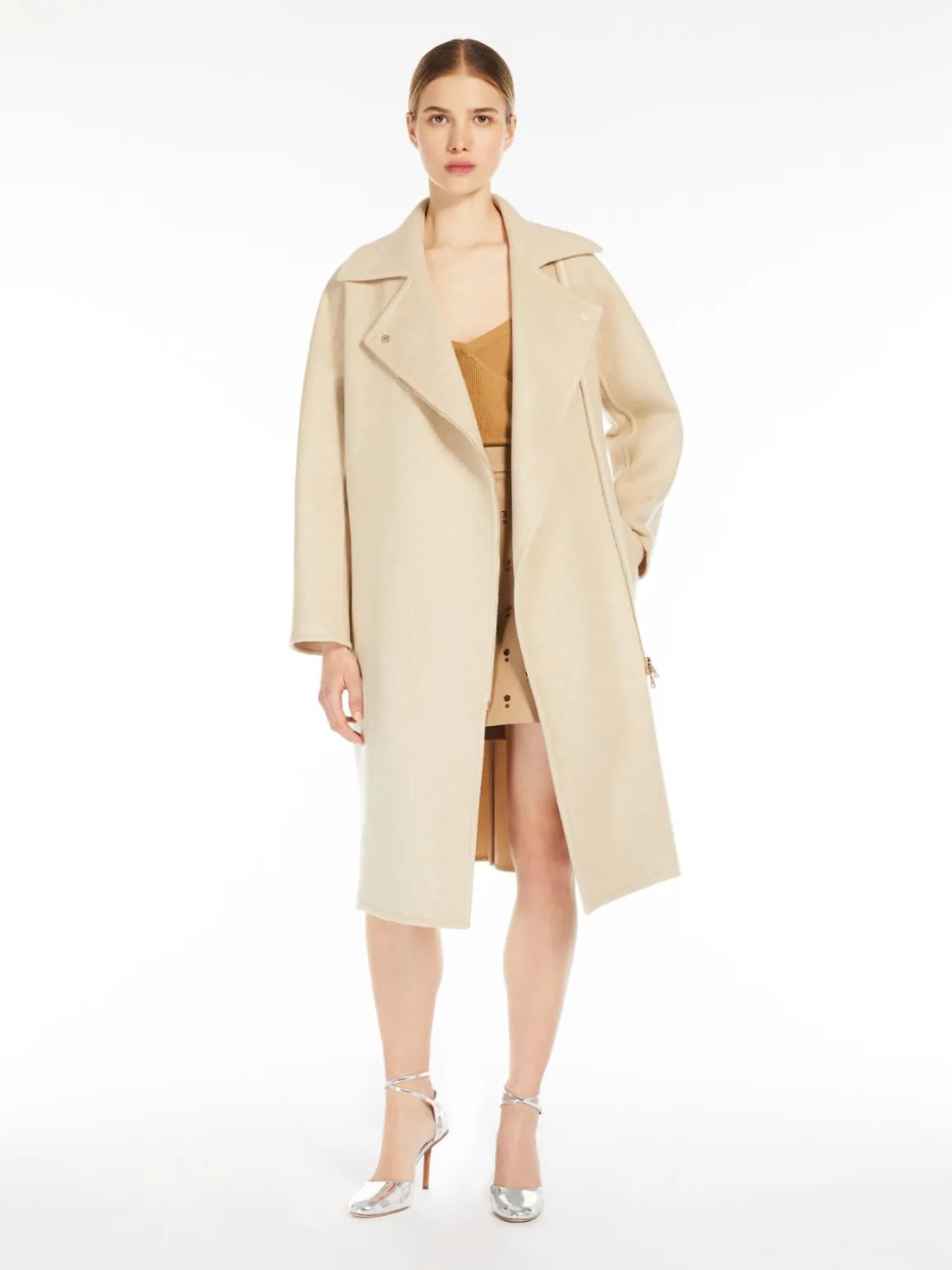 Cappotto in lana con zip