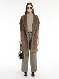 Cappotto midi in alpaca e lana