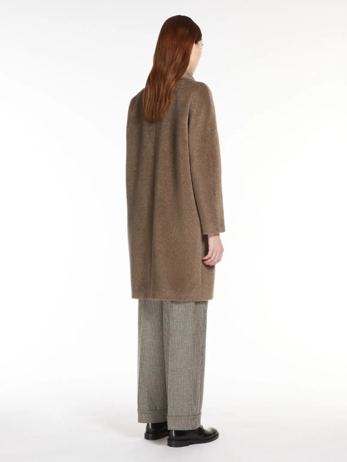 Cappotto midi in alpaca e lana