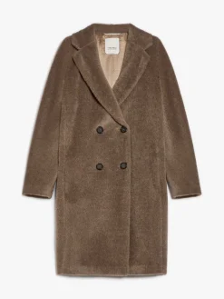 Cappotto midi in alpaca e lana