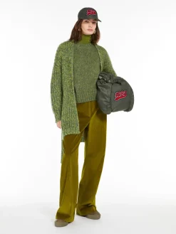 Cardigan a coste in mohair chiné