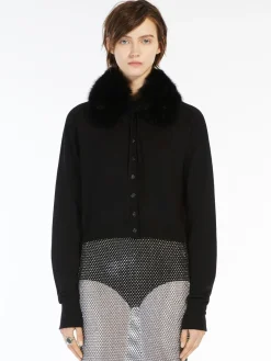 Cardigan con collo staccabile