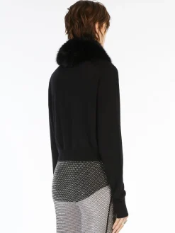 Cardigan con collo staccabile