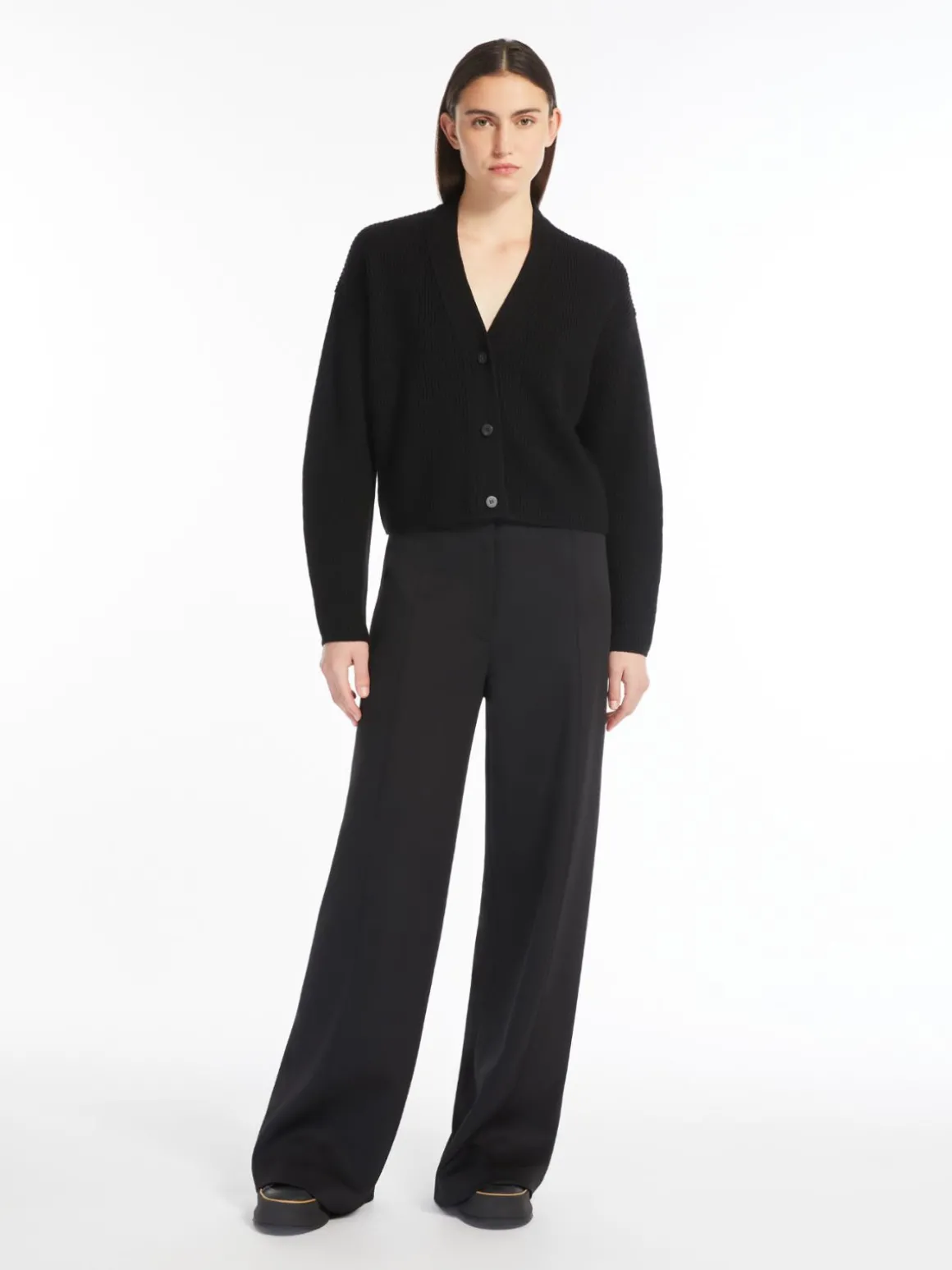 Cardigan crop in lana