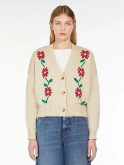 Cardigan in cotone con intarsio