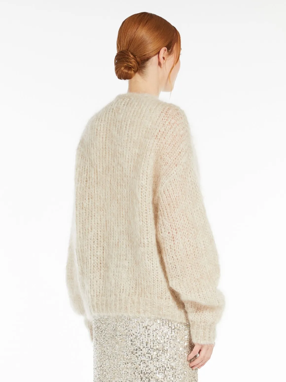 Cardigan in filato di mohair