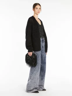 Cardigan in filato di mohair