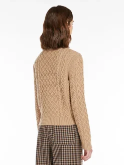 Cardigan in lana a trecce