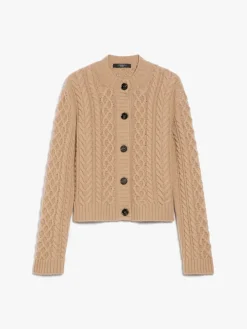 Cardigan in lana a trecce