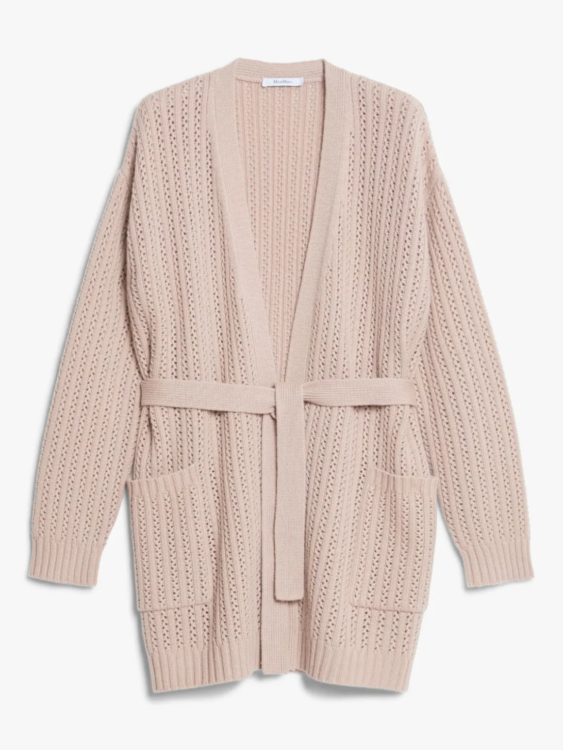 Cardigan in lana e cachemire a coste