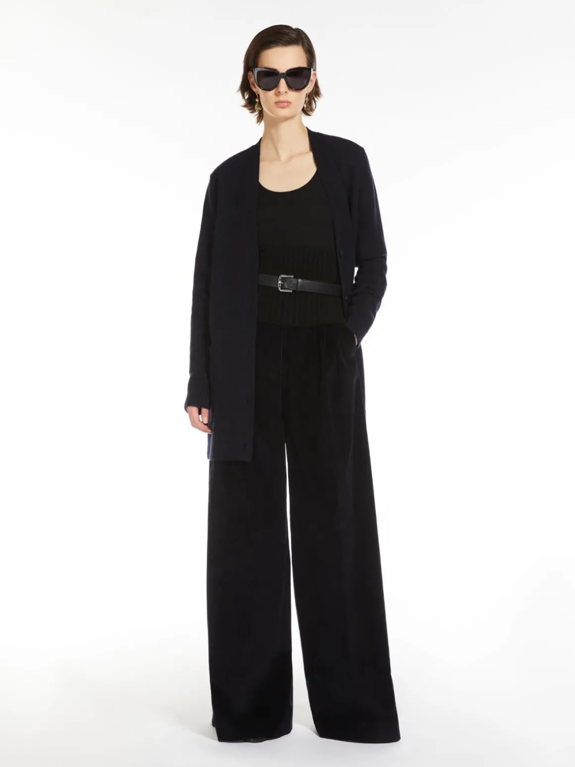 Cardigan in lana e cachemire con paillette